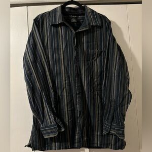 Men’s J. Ferrar black striped dress shirt